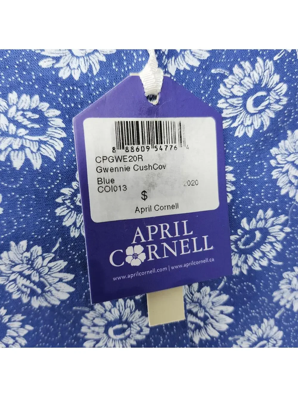 April Cornell Blue Floral Ruffle Pillow Sham 18" Cottagecore Farmhouse NWT - Picture 6 of 6
